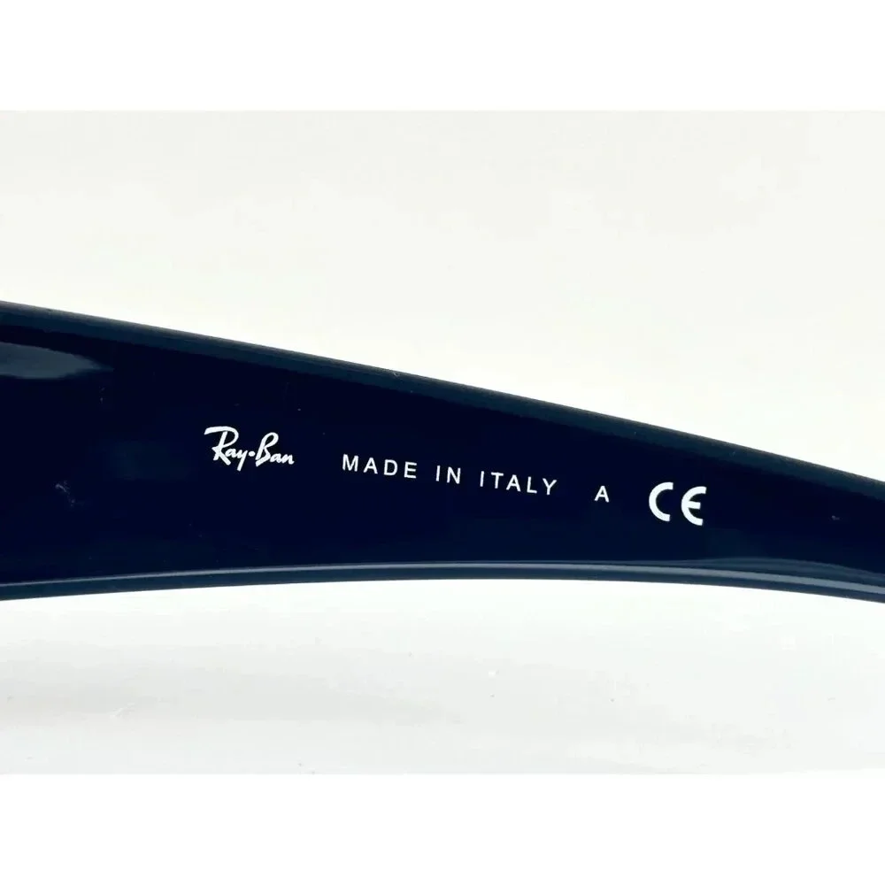 Ray Ban Italian Square Blue Frame Light Grey | Blue Gradient RB 4338 Sunglasses - Picture 8 of 10